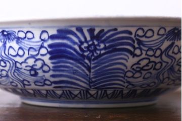 アンティーク雑貨　明治期　伊万里　べろ藍深鉢(深皿)