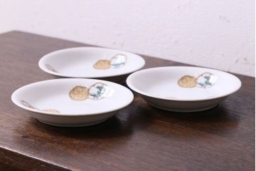 オールドノリタケ(日陶)　昭和8年　松竹梅の絵図　プレート(小皿、洋食器)3枚セット