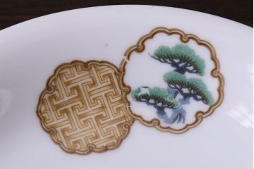 オールドノリタケ(日陶)　昭和8年　松竹梅の絵図　プレート(小皿、洋食器)3枚セット