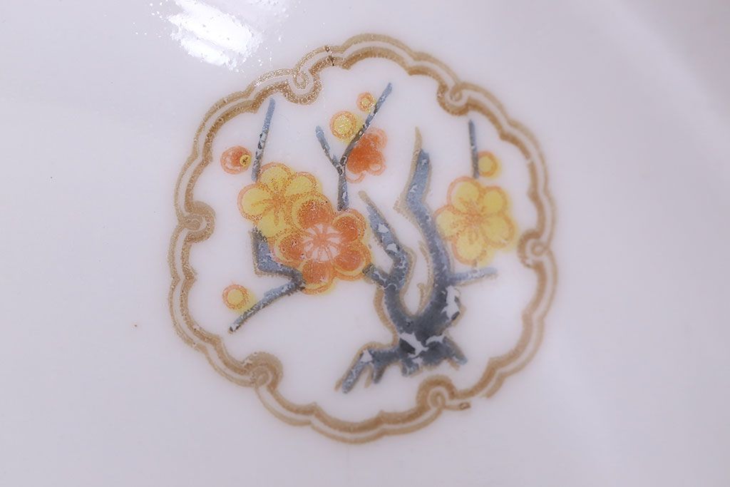 オールドノリタケ(日陶)　昭和8年　松竹梅の絵図　プレート(小皿、洋食器)3枚セット