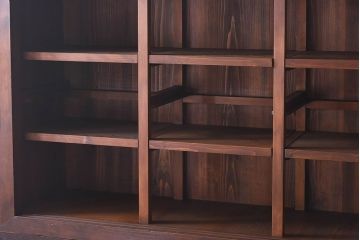 和製アンティーク　収納力抜群!大振りな二段重ね関西収納棚