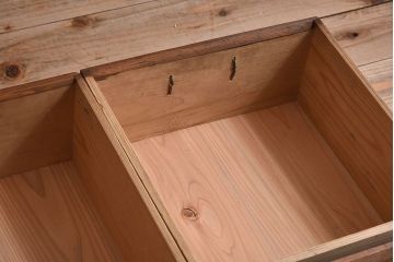 和製アンティーク　収納力抜群!大振りな二段重ね関西収納棚