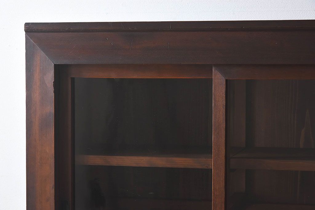 和製アンティーク　収納力抜群!大振りな二段重ね関西収納棚