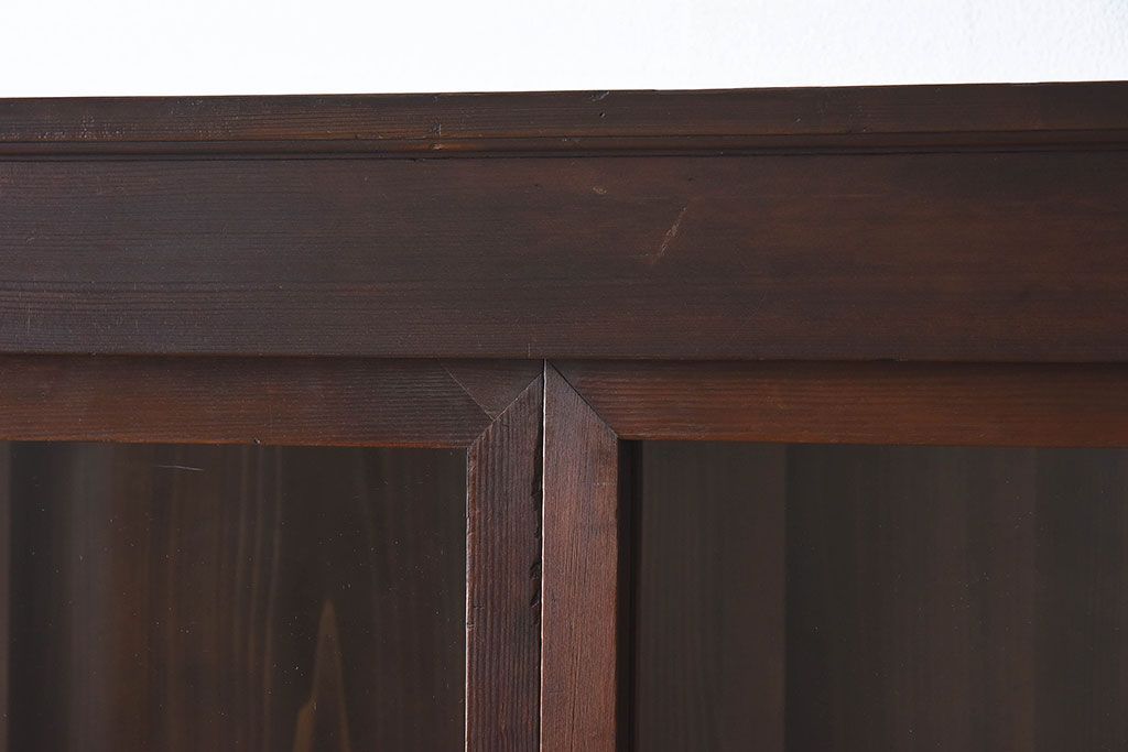 和製アンティーク　収納力抜群!大振りな二段重ね関西収納棚