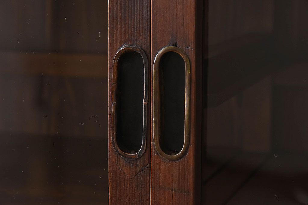 和製アンティーク　収納力抜群!大振りな二段重ね関西収納棚