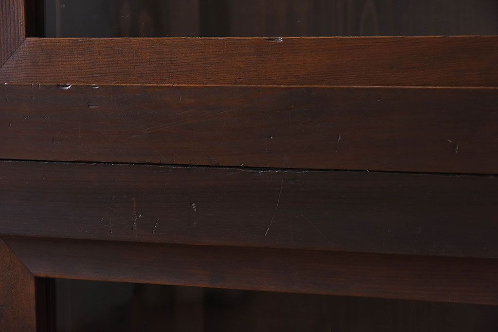 和製アンティーク　収納力抜群!大振りな二段重ね関西収納棚