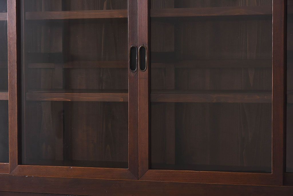 和製アンティーク　収納力抜群!大振りな二段重ね関西収納棚