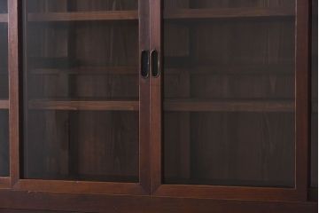 和製アンティーク　収納力抜群!大振りな二段重ね関西収納棚