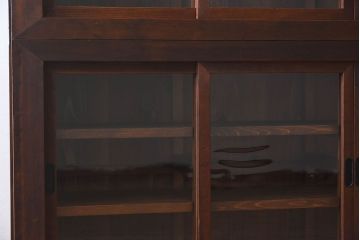 和製アンティーク　収納力抜群!大振りな二段重ね関西収納棚