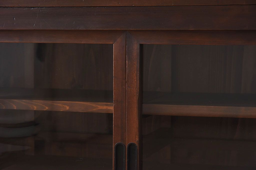 和製アンティーク　収納力抜群!大振りな二段重ね関西収納棚