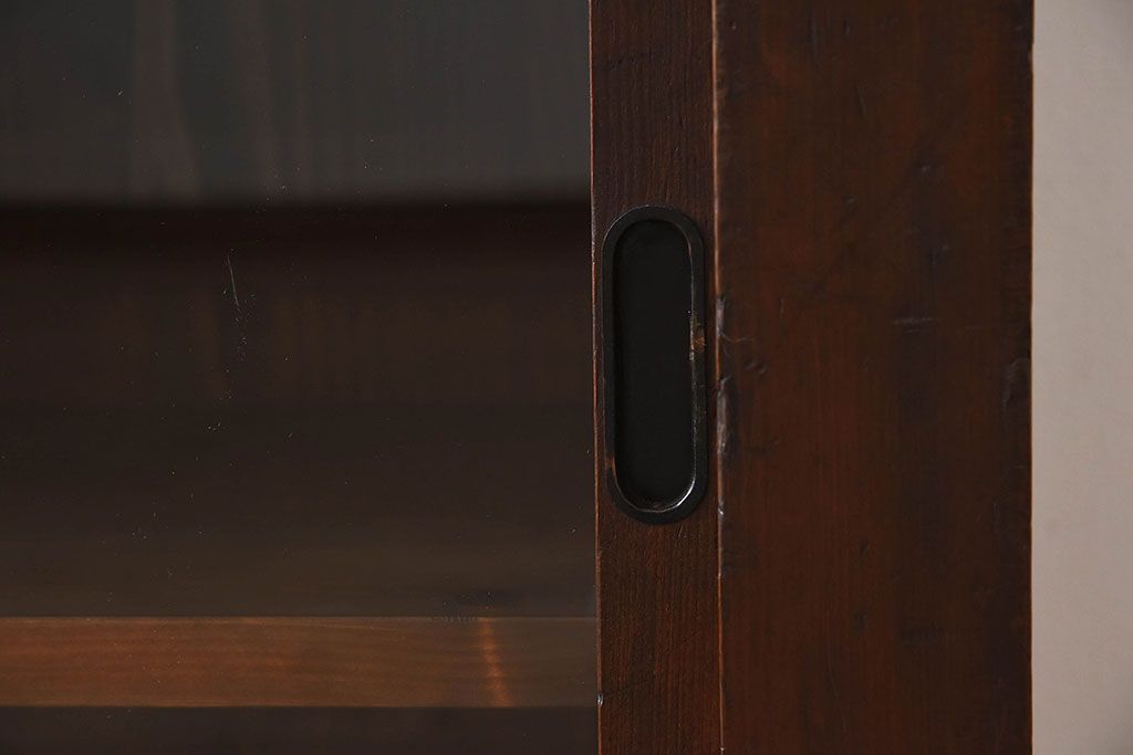 和製アンティーク　収納力抜群!大振りな二段重ね関西収納棚