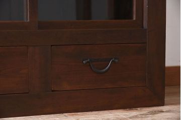 和製アンティーク　収納力抜群!大振りな二段重ね関西収納棚