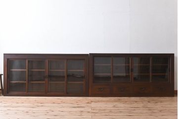 和製アンティーク　収納力抜群!大振りな二段重ね関西収納棚