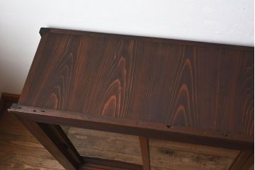 和製アンティーク　収納力抜群!大振りな二段重ね関西収納棚