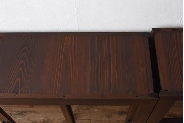 和製アンティーク　収納力抜群!大振りな二段重ね関西収納棚