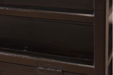 アンティーク家具　和製アンティーク　珍しいデザインが魅力的なオリジナルペイントの収納棚(飾り棚、陳列棚、下駄箱)