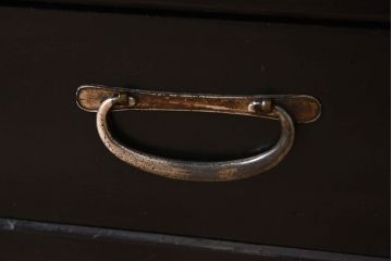 アンティーク家具　和製アンティーク　珍しいデザインが魅力的なオリジナルペイントの収納棚(飾り棚、陳列棚、下駄箱)