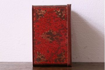 アンティーク雑貨　イギリスビンテージ　本型のブリキ缶(ティン缶、小物入れ)