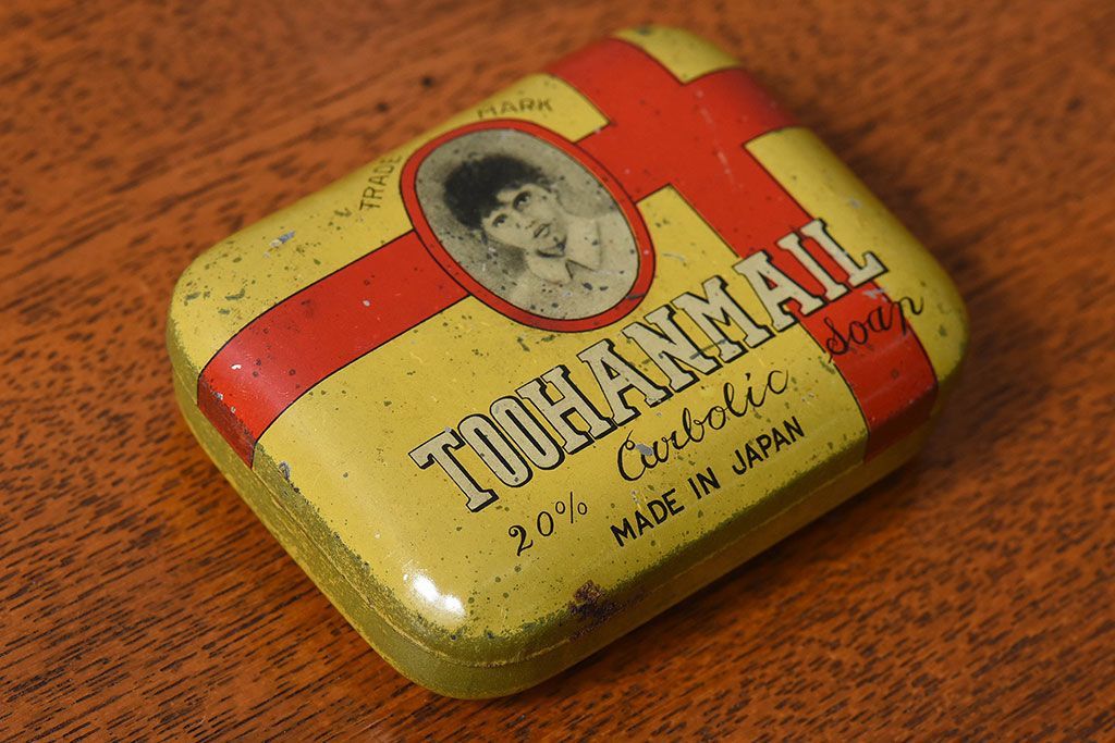 アンティーク雑貨　昭和初期　レトロなティン缶(ブリキ缶、小物入れ)(1)