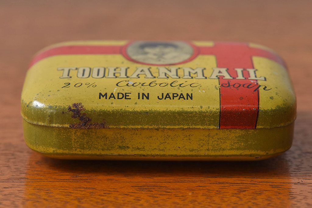 アンティーク雑貨　昭和初期　レトロなティン缶(ブリキ缶、小物入れ)(1)