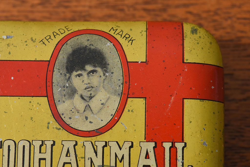 アンティーク雑貨　昭和初期　レトロなティン缶(ブリキ缶、小物入れ)(1)