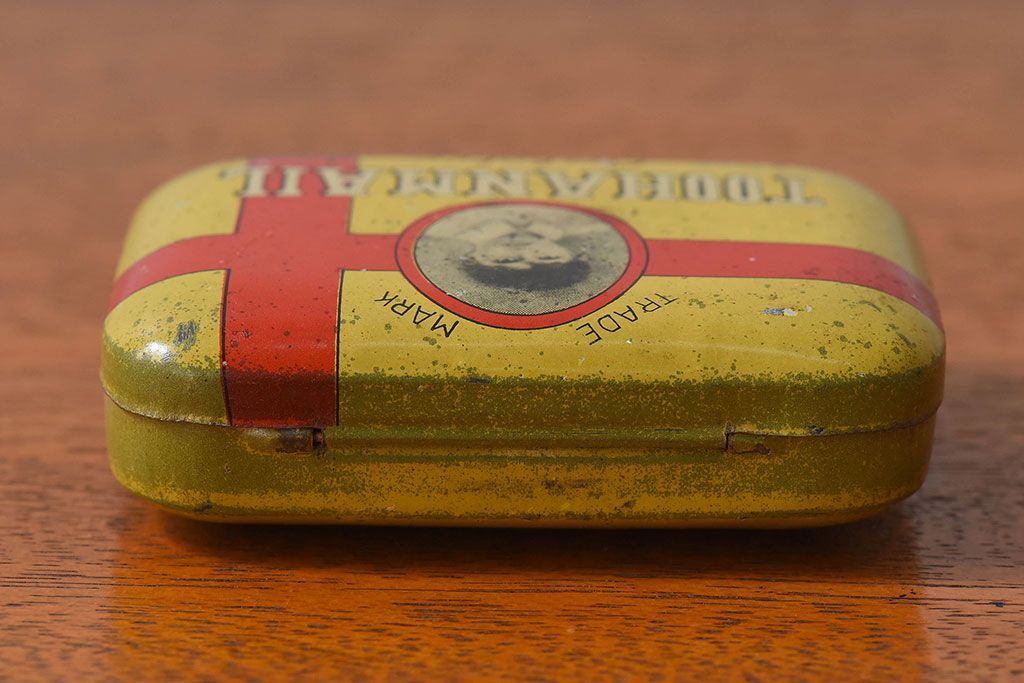 アンティーク雑貨　昭和初期　レトロなティン缶(ブリキ缶、小物入れ)(1)