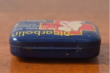 アンティーク雑貨　昭和初期　レトロなティン缶(ブリキ缶、小物入れ)(2)