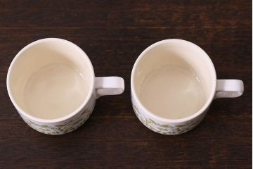アンティーク雑貨　イギリスビンテージ　Hornsea(ホーンジー)　FLEUR(フルール)　カップ&ソーサー2客セット