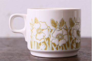 アンティーク雑貨　イギリスビンテージ　Hornsea(ホーンジー)　FLEUR(フルール)　カップ&ソーサー2客セット