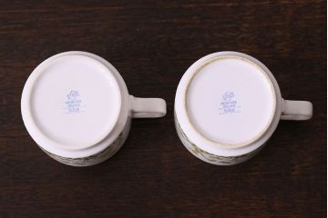 アンティーク雑貨　イギリスビンテージ　Hornsea(ホーンジー)　FLEUR(フルール)　カップ&ソーサー2客セット