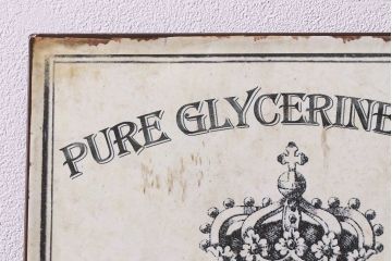 アンティーク雑貨　イギリスビンテージ　Metal Bathroom Sign or Plaque Advertising Pure Powder Soap　看板(ディスプレイ雑貨)