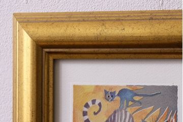 アンティーク雑貨　イギリスビンテージ　ROSINA WACHTMEISTER PICTURE OF CATS　アートフレーム