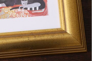 アンティーク雑貨　イギリスビンテージ　ROSINA WACHTMEISTER PICTURE OF CATS　アートフレーム