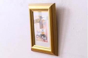 アンティーク雑貨　イギリスビンテージ　ROSINA WACHTMEISTER PICTURE OF CATS　アートフレーム
