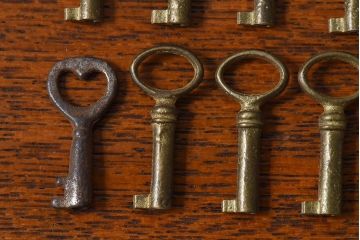 アンティーク雑貨　イギリスアンティーク　シャビーな雰囲気が魅力的なキー(鍵、カギ)10本セット(2)