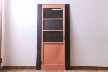 ペイント家具　ダイヤガラス入り!可愛らしい色合いが素敵なペイントドア(扉)