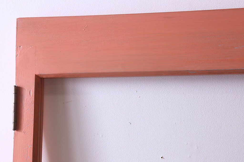 ペイント家具　ダイヤガラス入り!可愛らしい色合いが素敵なペイントドア(扉)