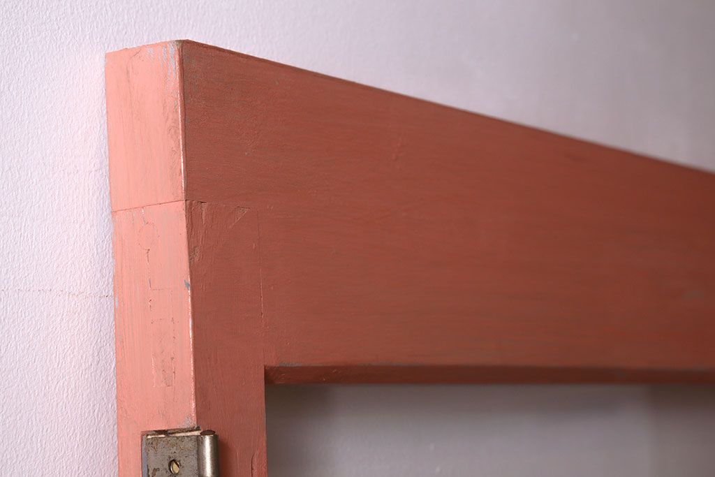 ペイント家具　ダイヤガラス入り!可愛らしい色合いが素敵なペイントドア(扉)