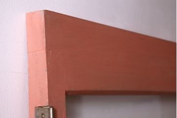 ペイント家具　ダイヤガラス入り!可愛らしい色合いが素敵なペイントドア(扉)