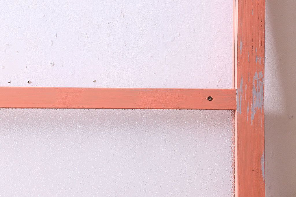 ペイント家具　ダイヤガラス入り!可愛らしい色合いが素敵なペイントドア(扉)