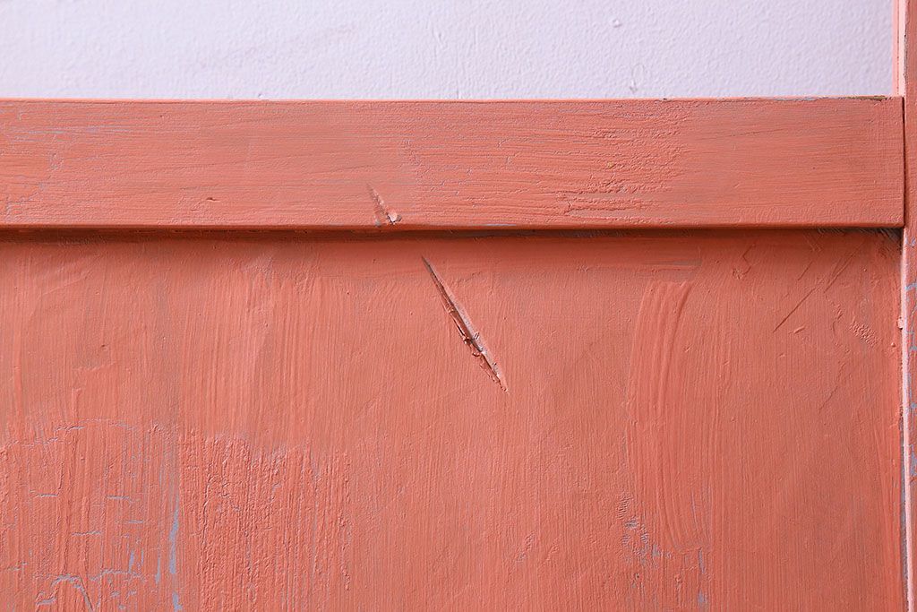 ペイント家具　ダイヤガラス入り!可愛らしい色合いが素敵なペイントドア(扉)