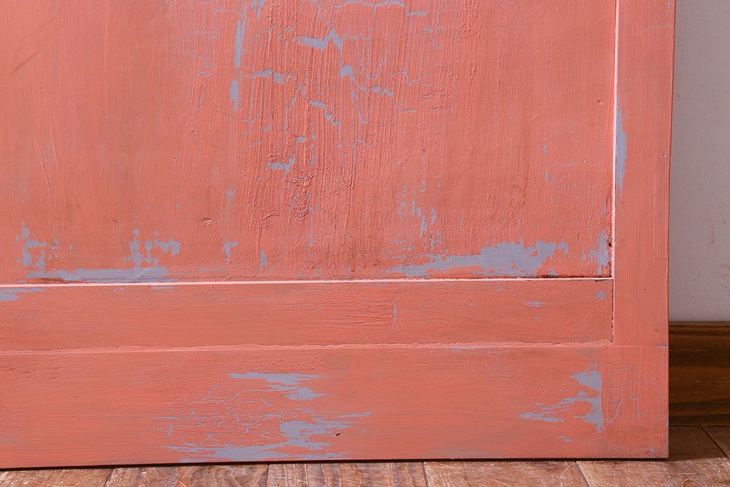 ペイント家具　ダイヤガラス入り!可愛らしい色合いが素敵なペイントドア(扉)