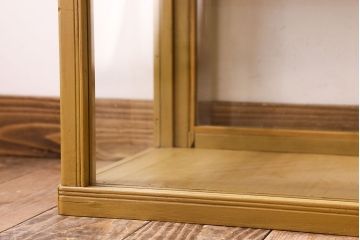 ペイント家具　大正〜昭和期　横長　シンプルなデザインが魅力的なガラスケース(ショーケース、飾り棚、陳列棚)