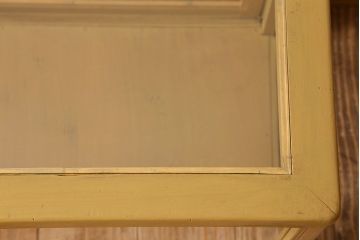 ペイント家具 大正〜昭和期 横長 シンプルなデザインが魅力的なガラスケース(ショーケース、飾り棚、陳列棚)