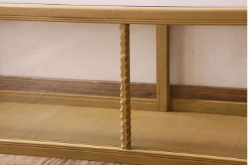 ペイント家具 大正〜昭和期 横長 シンプルなデザインが魅力的なガラスケース(ショーケース、飾り棚、陳列棚)