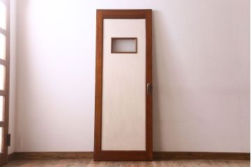 【O様ご成約分】ペイント家具　昭和期　ダイヤガラス入り　シャビーな雰囲気漂う木製ドア(扉)