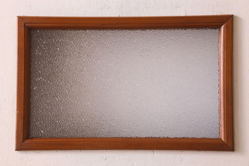 【O様ご成約分】ペイント家具　昭和期　ダイヤガラス入り　シャビーな雰囲気漂う木製ドア(扉)