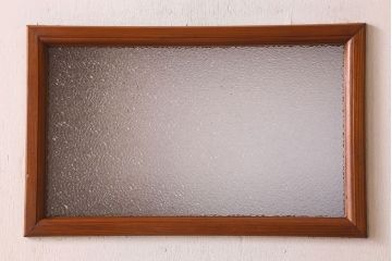 【O様ご成約分】ペイント家具　昭和期　ダイヤガラス入り　シャビーな雰囲気漂う木製ドア(扉)