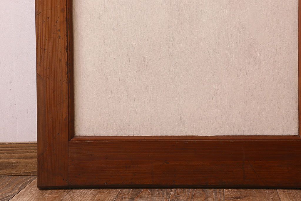 【O様ご成約分】ペイント家具　昭和期　ダイヤガラス入り　シャビーな雰囲気漂う木製ドア(扉)