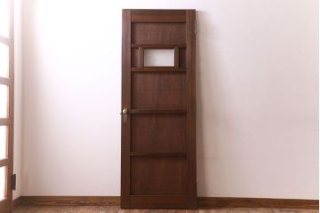 【O様ご成約分】ペイント家具　昭和期　ダイヤガラス入り　シャビーな雰囲気漂う木製ドア(扉)